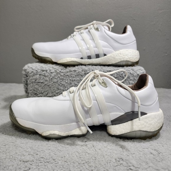 Adidas Men's Tour360 24 Boost Golf Shoes White Silver‎ Size Size 7.5 Lace Up - Picture 2 of 6